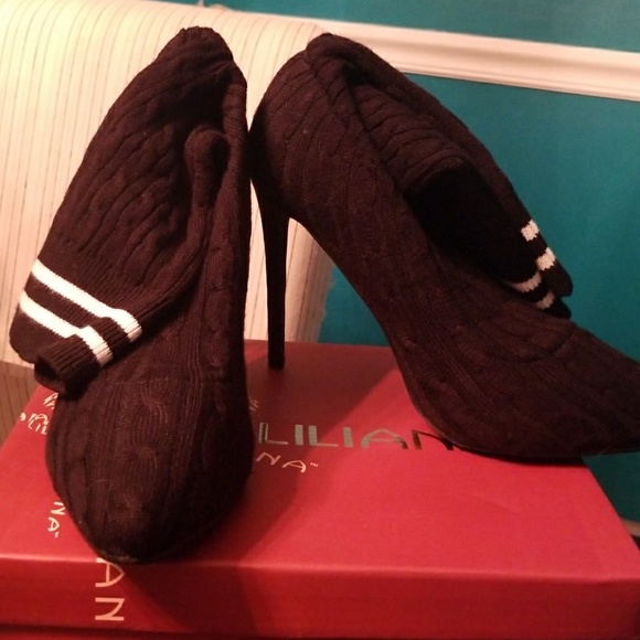 Liliana black sweater sock heels - Picture 5 of 6